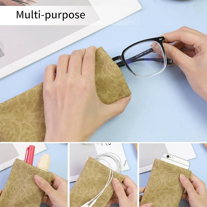 Double Eyeglass Case Soft Dual Glasses Case - Image 4