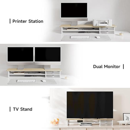 Fenge Monitor Stand, Dual Monitor Riser, 42.5inch Large Desk Computer Monitor - Image 5