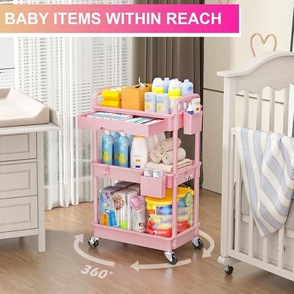 Goovilla 3 Tier Rolling Utility Cart Organizer - Image 6