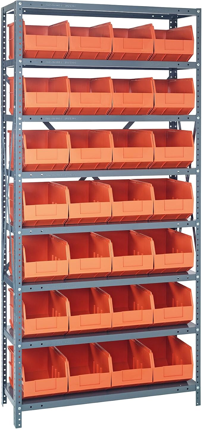 QUANTUM STORAGE SYSTEMS 1875-463OR Solid Heavy Duty 8 Shelves 28 Stackable by QuantumStorageSystems