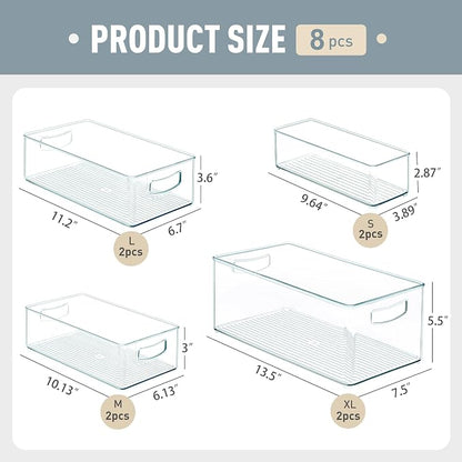 8 PACK Freezer Organizer Bins Clear Stackable Storage Bins - Image 4