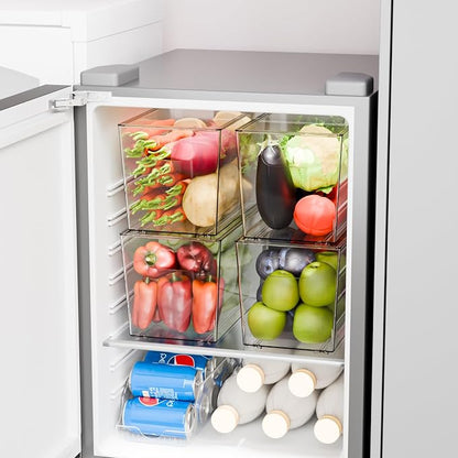 Yieach 6 Pack Clear Stackable Storage Bins - Image 2