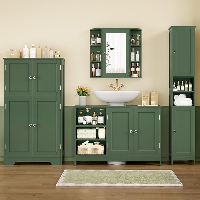 TEENFON 35.4" Pedestal Sink Storage Cabinet - Image 8