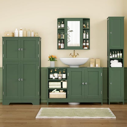 TEENFON 35.4" Pedestal Sink Storage Cabinet - Image 8