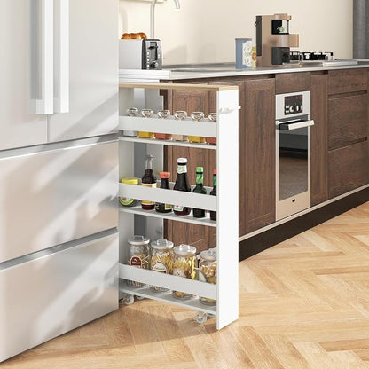 Slim Storage Cart, 4 Tier Rolling Storage Cabinet - Image 2