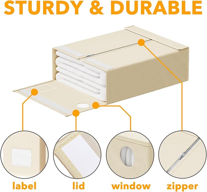 SpaceAid 4 Pack Bed Sheet Organizers and Storage, Foldable Sheet Organizer - Image 6