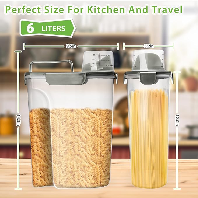 Rice Storage Container, 5 to 10lb Dry Food Airtight Dispenser, Pet Dog Cat Food - Image 2