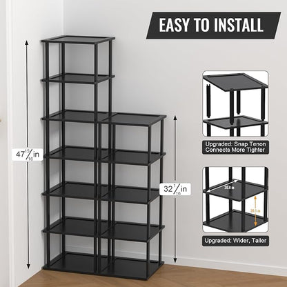 Bamboo Free Standing Shoe Rack Shelf Multi Tier Tall Wooden Stackable Shoes - Image 2