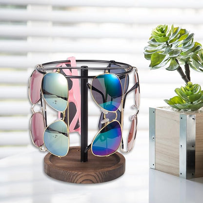 Sunglasses Organizer Wood Glasses Holder Stand, Metal Sunglass Storage Display - Image 6