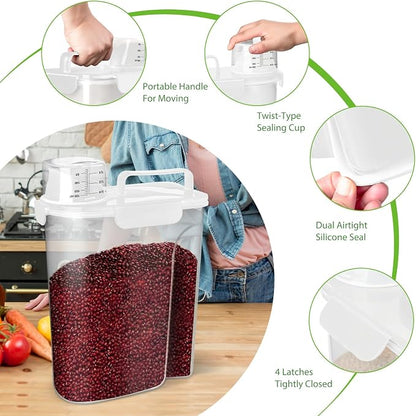Rice Storage Container, 5 to 10lb Dry Food Airtight Dispenser, Pet Dog Cat Food - Image 4