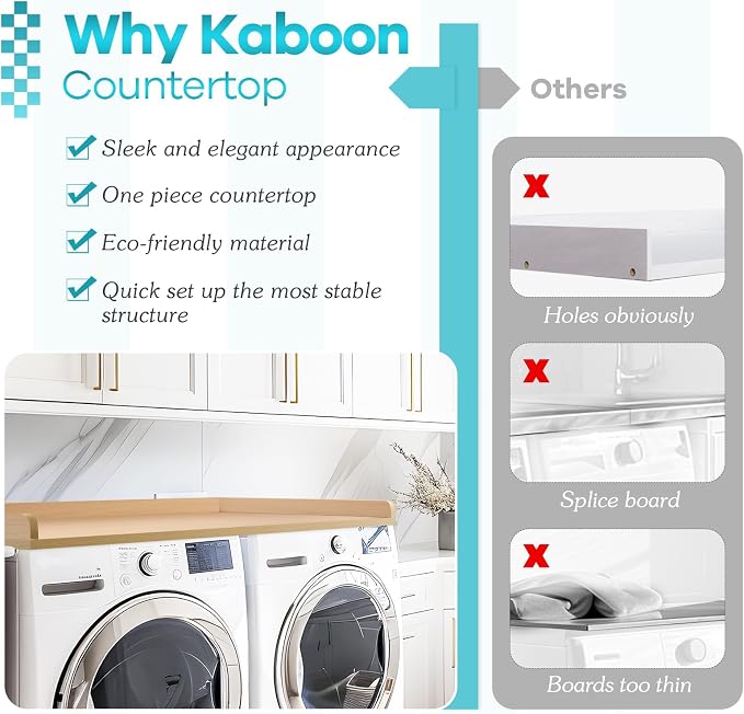 Kaboon Washer Dryer Countertop, Melamine Countertop - Image 5