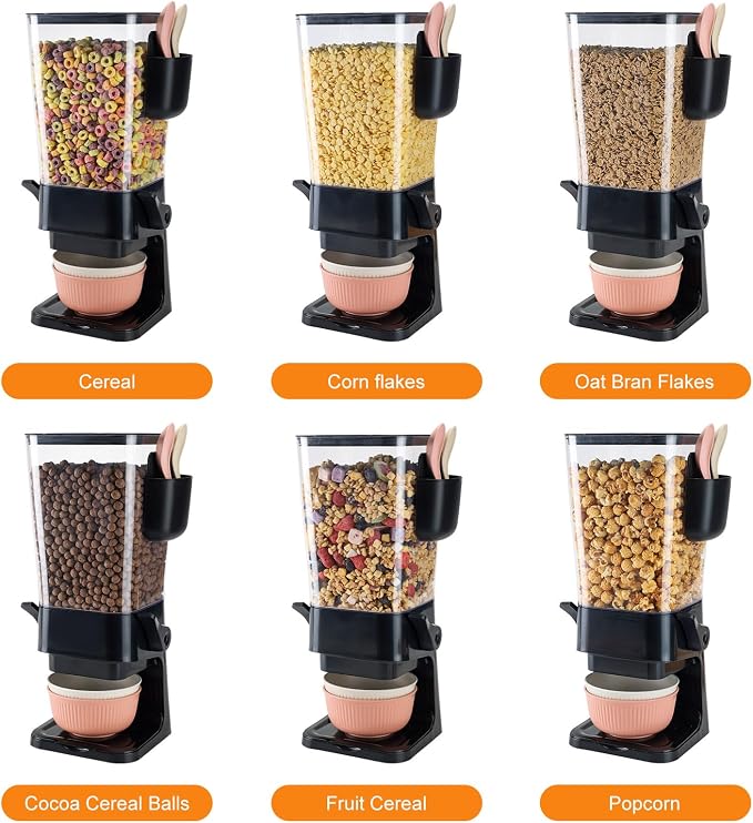Cereal Dispenser Countertop Black 2 Pack - Image 6