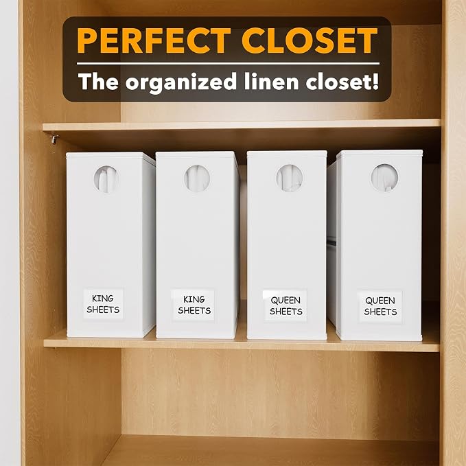 SpaceAid 4 Pack Bed Sheet Organizers and Storage, Foldable Sheet Organizer - Image 5
