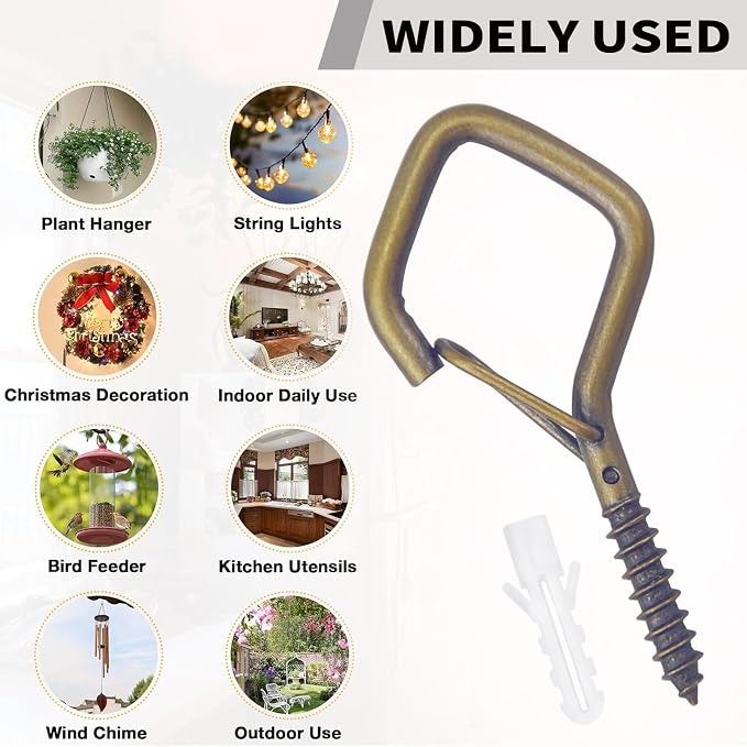 20PCS Eye Screw Hooks for Hanging Heavy Duty - Image 2