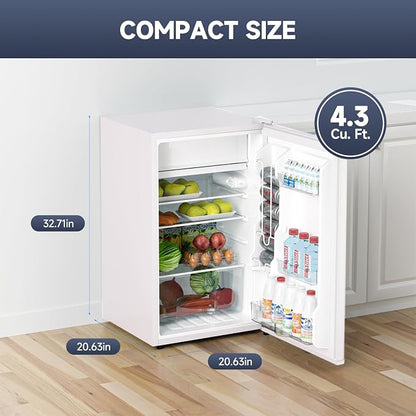 4.3 Cu.Ft Mini Fridge With Freezer, Single Door Mini Fridge w/7 Settings - Image 2