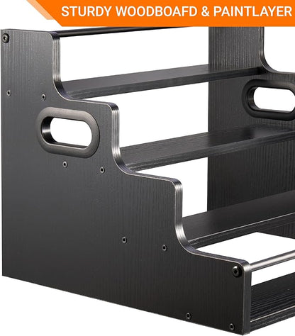 2 Pack 4-Tier Liquor Bottle Display Shelf, 16-Inch Wooden Bar Shelves - Image 5