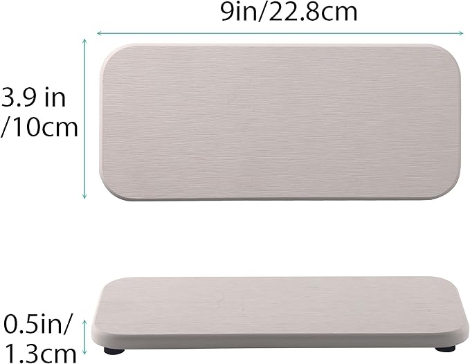 2 Pcs Water Absorbing Stone Trays, Kitchen/Bathroom Sink Soap Dish, Diatomite - Image 3