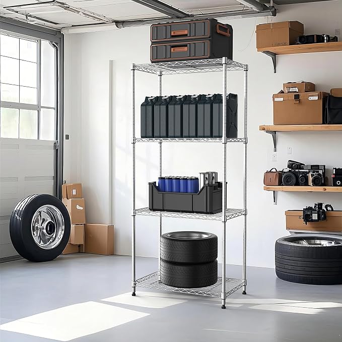 1000 lbs 4Tier Shelf Metal Storage Shelves Wire Rack Closet Organizers - Image 7