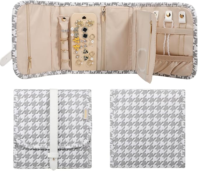 Voova Travel Jewelry Holder Organizer Case, Small Jewelry Storage Bag by Voova