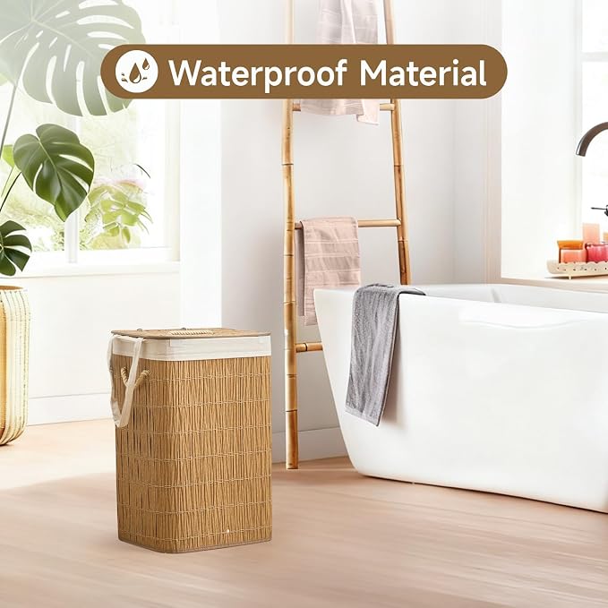 Laundry Hamper with Lid, 18.72 Gallons Laundry Basket with 2 Removable Liner - Image 3