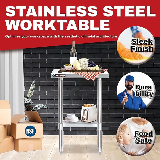 DuraSteel 24x12 Stainless Steel Work Table - Image 2