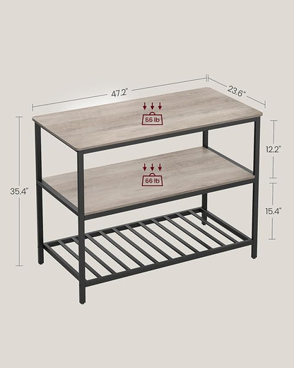VASAGLE Kitchen Island with 3 Shelves, 47.2 Inches Width Kitchen Shelf with - Image 3