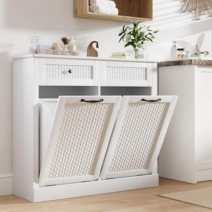 Double Tilt Out Laundry Hamper Cabinet, 10 Gallon Laundry Cabinet - Image 8