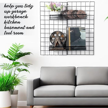 4 Pcs Metal Wire Mesh Basket for Gridwall Black Hanging Wire Mesh Basket - Image 6