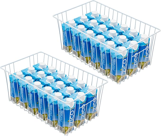 16inch Freezer Storage Organizer Baskets, Household Wire Refrigerator Bins - Image 2
