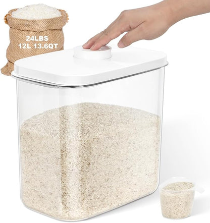 Rice & Flour Storage Container, Cereal Containers Storage, Dry Food Airtight by LEAWALK