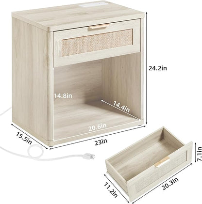 LEYAOYAO Rattan Nightstands Set of 2 - Image 3