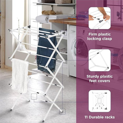 BLACK+DECKER 3 Tier Expandable Collapsing Foldable Laundry Rack - Image 4