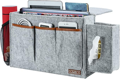 Bedside Caddy, Large Size Bedside Storage Organizer Bedside Organizer Caddy by ZAFIT