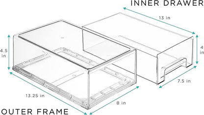 Sorbus Medium Clear Storage Drawers – Stackable Organizer Drawers - Image 4