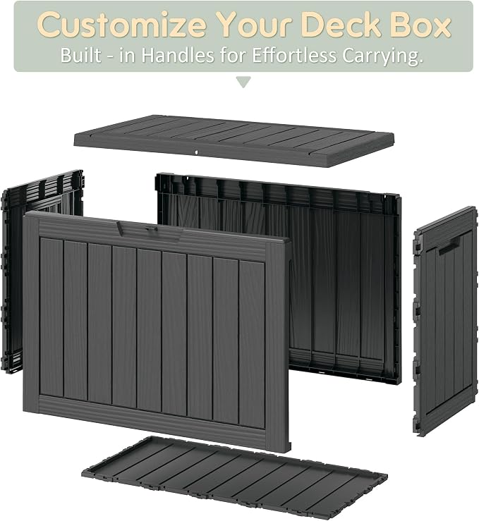 Outdoor Storage Box, Resin Deck Boxes Indoor and outdoor, Waterproof Storage - Image 5