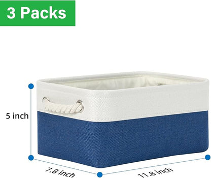 Bidtakay Small Storage Baskets for Shelves 3 Pack Fabric Storage Bins for - Image 6