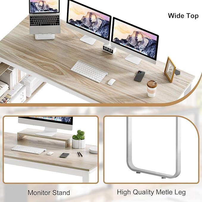 55 Inch Reversible L Shaped Computer Desk - Image 4