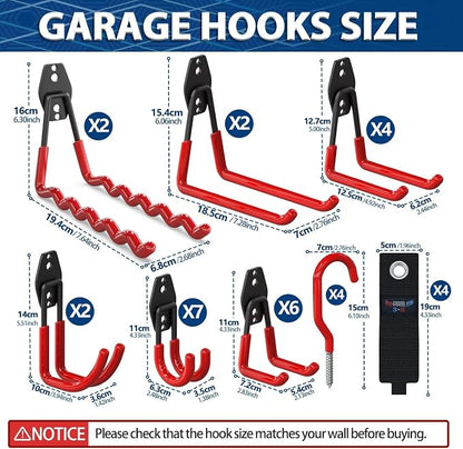 3-H Garage Wall Hooks 45 Pack, Garage Hooks Heavy Duty - Image 2