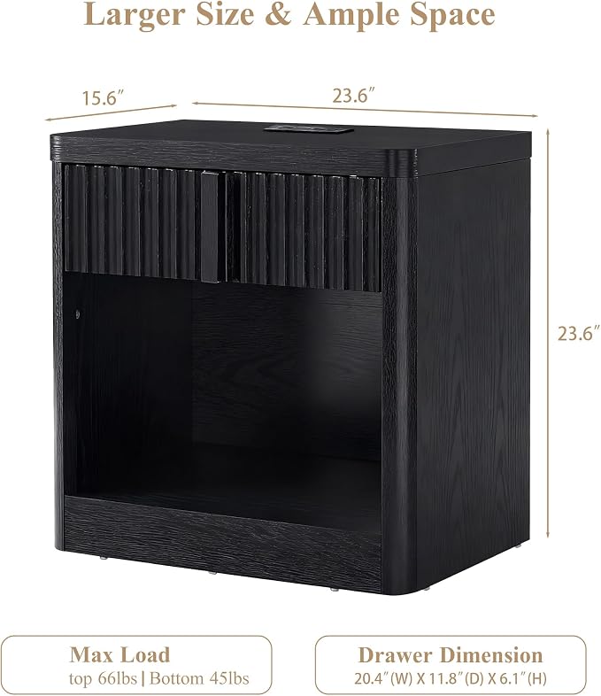Fluted Nightstand Set of 2 - Image 3