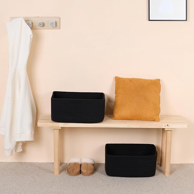 Large Storage Baskets for Organizing, Closet Shelf Baskets for Clothes Blanket - Image 6