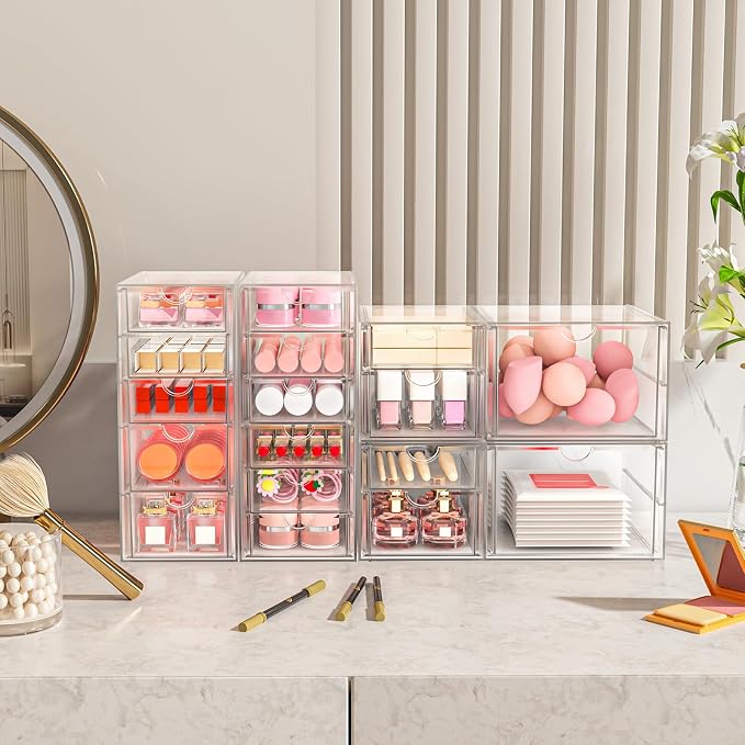 Makeup Organizer with 3 Drawers, Acrylic Organizer, Desk Organizers and - Image 7