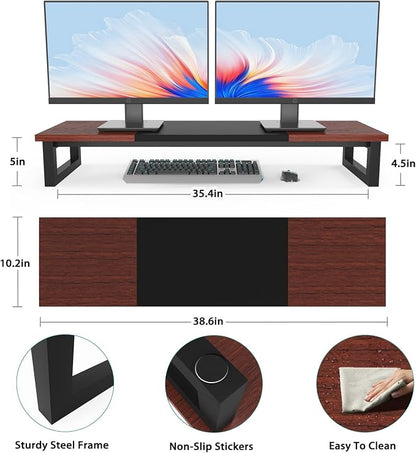 YAOHUOO Dual Monitor Stand Riser, 39Inch Large Monitor Stands - Image 7