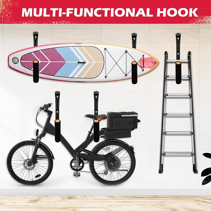 SEDY 4-Piece 15" 100 Lbs Heavy Duty Garage Storage Hooks, Kayak Storage Rack - Image 8