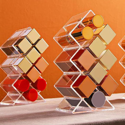 Unomor 2Pcs Clear Acrylic Lipstick Holder Desktop Makeup Organizer - Image 2