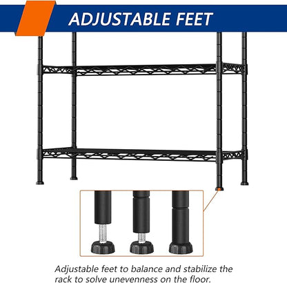 5-Shelf Adjustable Heavy Duty Storage Shelving Unit, Metal Organizer Wire Rack - Image 6