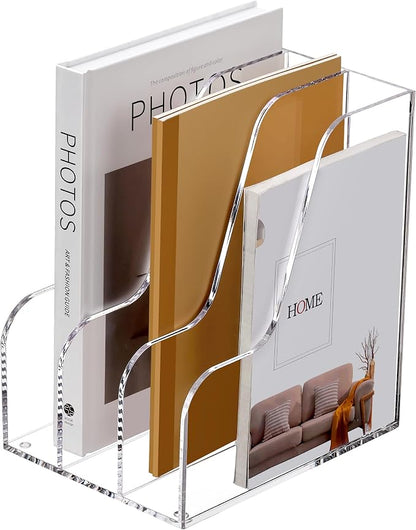 SANRUI Acrylic File Organizer, Compact Desk Organizer by SANRUI