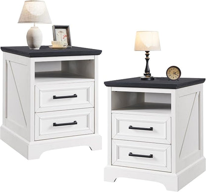 ACCOHOHO 18" Farmhouse Nightstand Set of 2 by ACCOHOHO