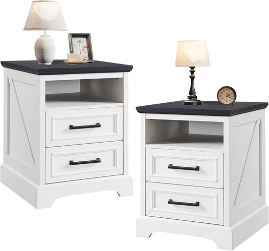 ACCOHOHO 18" Farmhouse Nightstand Set of 2 by ACCOHOHO