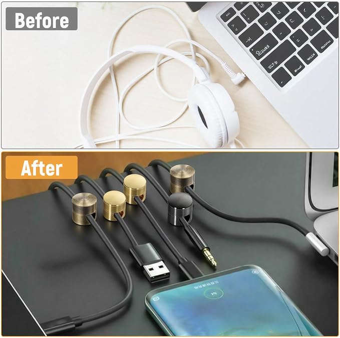 6 Sets Charger Holders for Cords Adjustable Cable Anchor Holders Adhesive Metal - Image 7