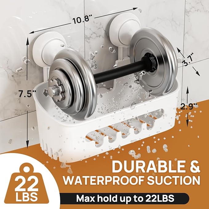 LEVERLOC Shower Caddy Suction Cup 2 Pack, Shower Organizer Removable Bathroom - Image 3